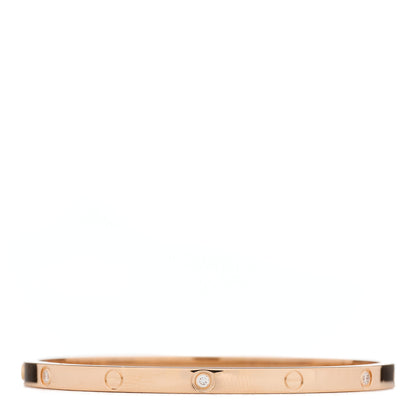 Cartier 18K Pink Gold 6 Diamond Small LOVE Bracelet 15 2 of 5