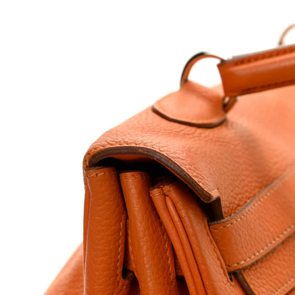 Hermes Taurillon Clemence Shoulder Kelly 40 Orange 12 of 13