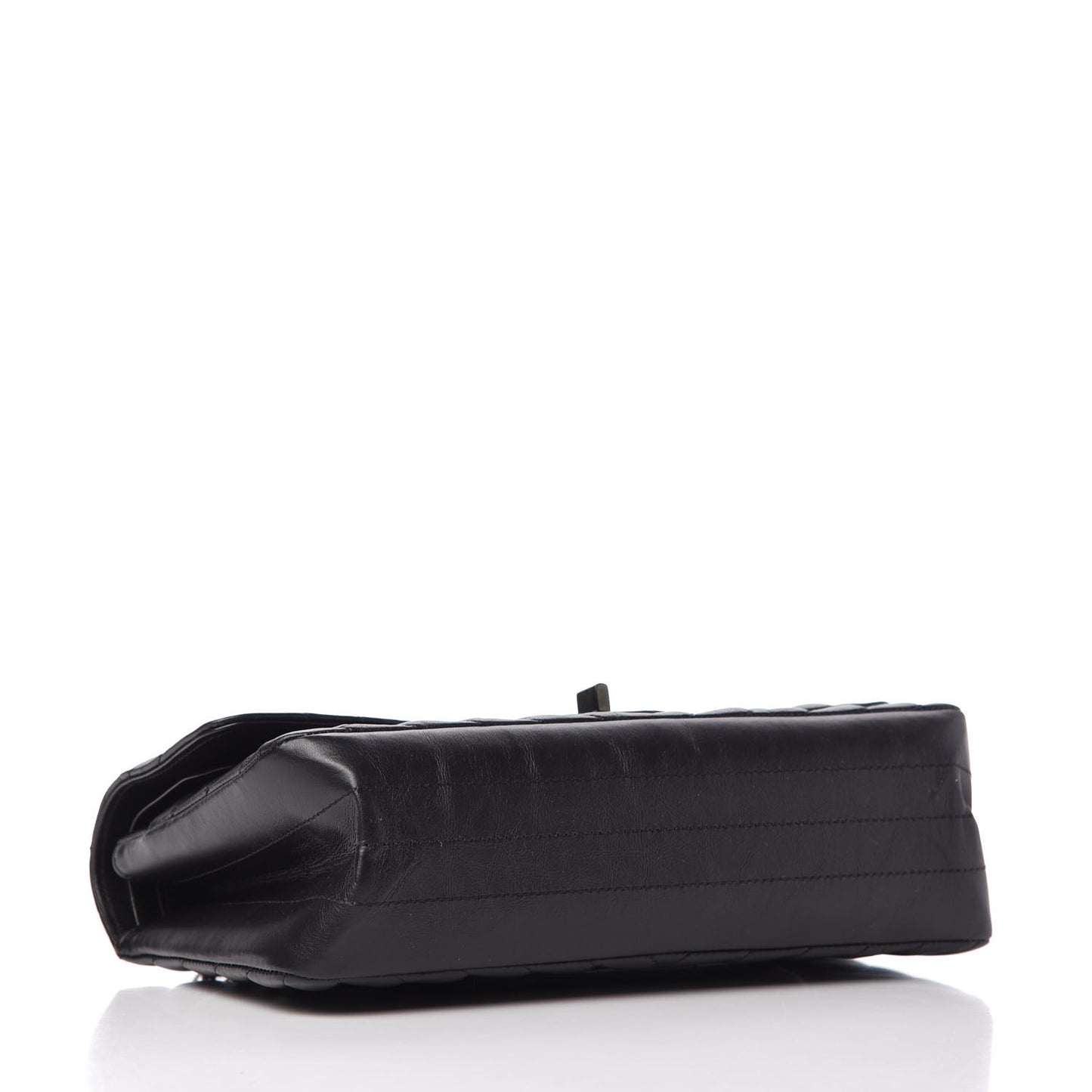 Aged Calfskin Chevron Quilted 2.55 Reissue 225 Flap So Black