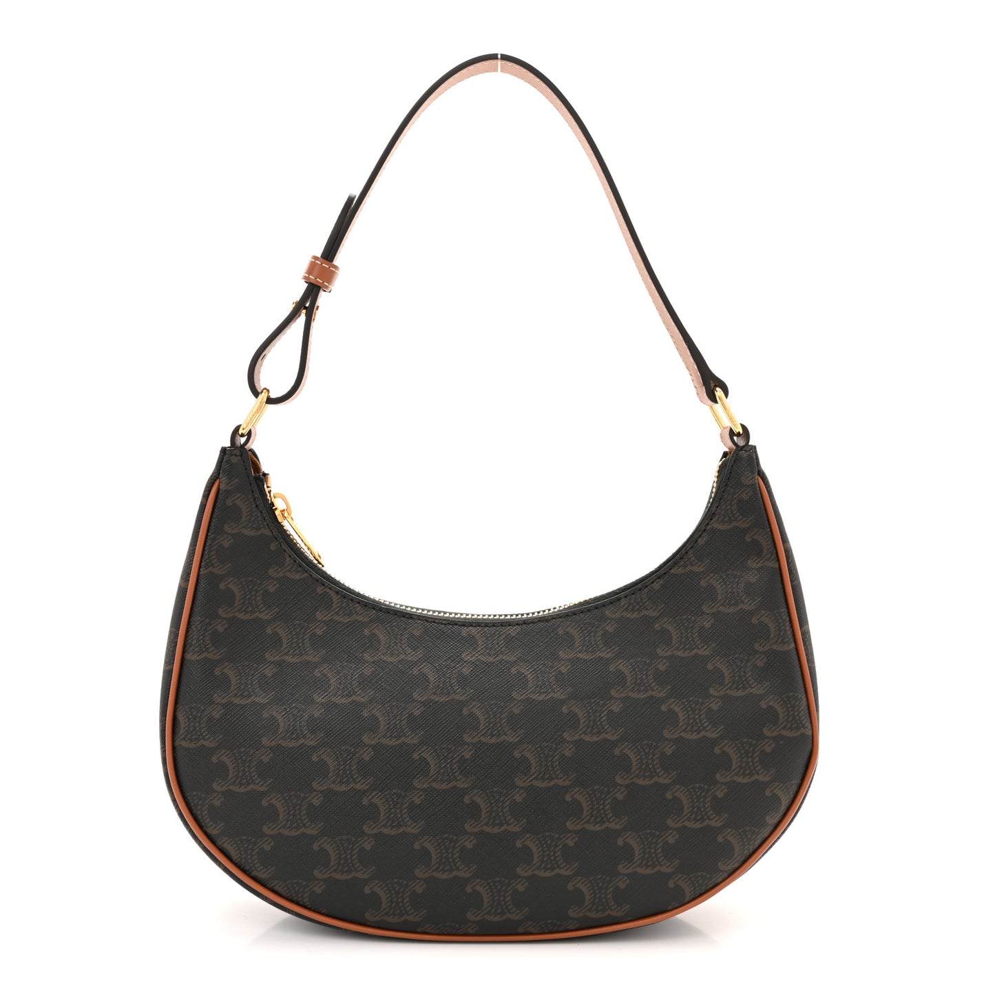 Triomphe Canvas Calfskin Ava Shoulder Bag Tan