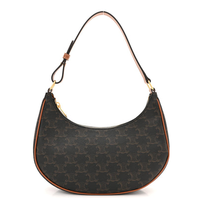Celine Triomphe Canvas Calfskin Ava Shoulder Bag Tan 1 of 10