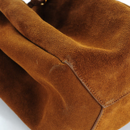 Saint Laurent Suede Mini Monogram Bucket Crossbody Bag Ocre 8 of 9