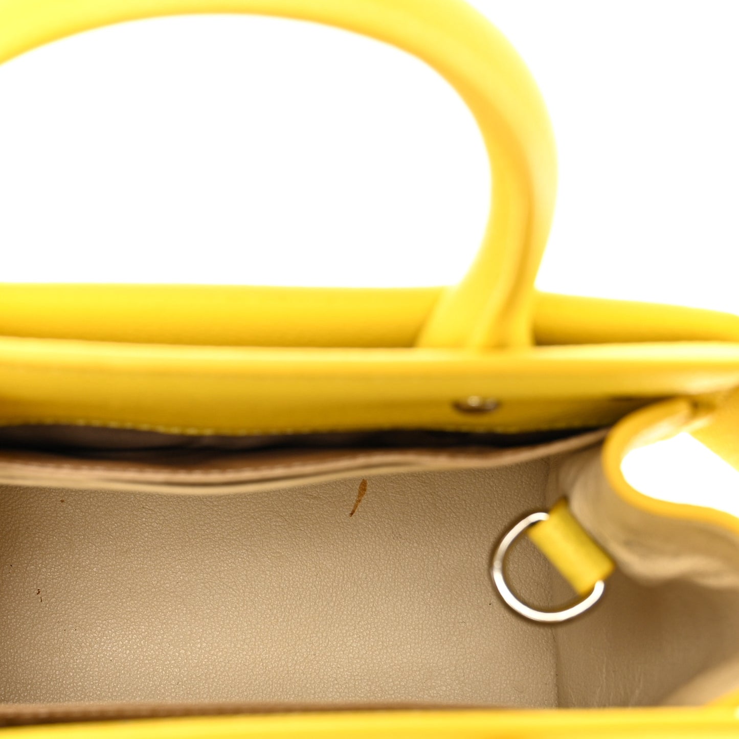 Grained Calfskin Nano Horizon Satchel Yellow