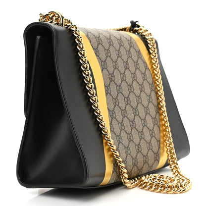 Gucci Calfskin GG Supreme Monogram Medium Padlock Shoulder Bag Black Gold 3 of 12