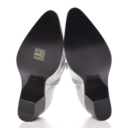Saint Laurent Metallic Calfskin Rock 40 Cowboy Ankle Boots 38.5 Argento 5 of 9