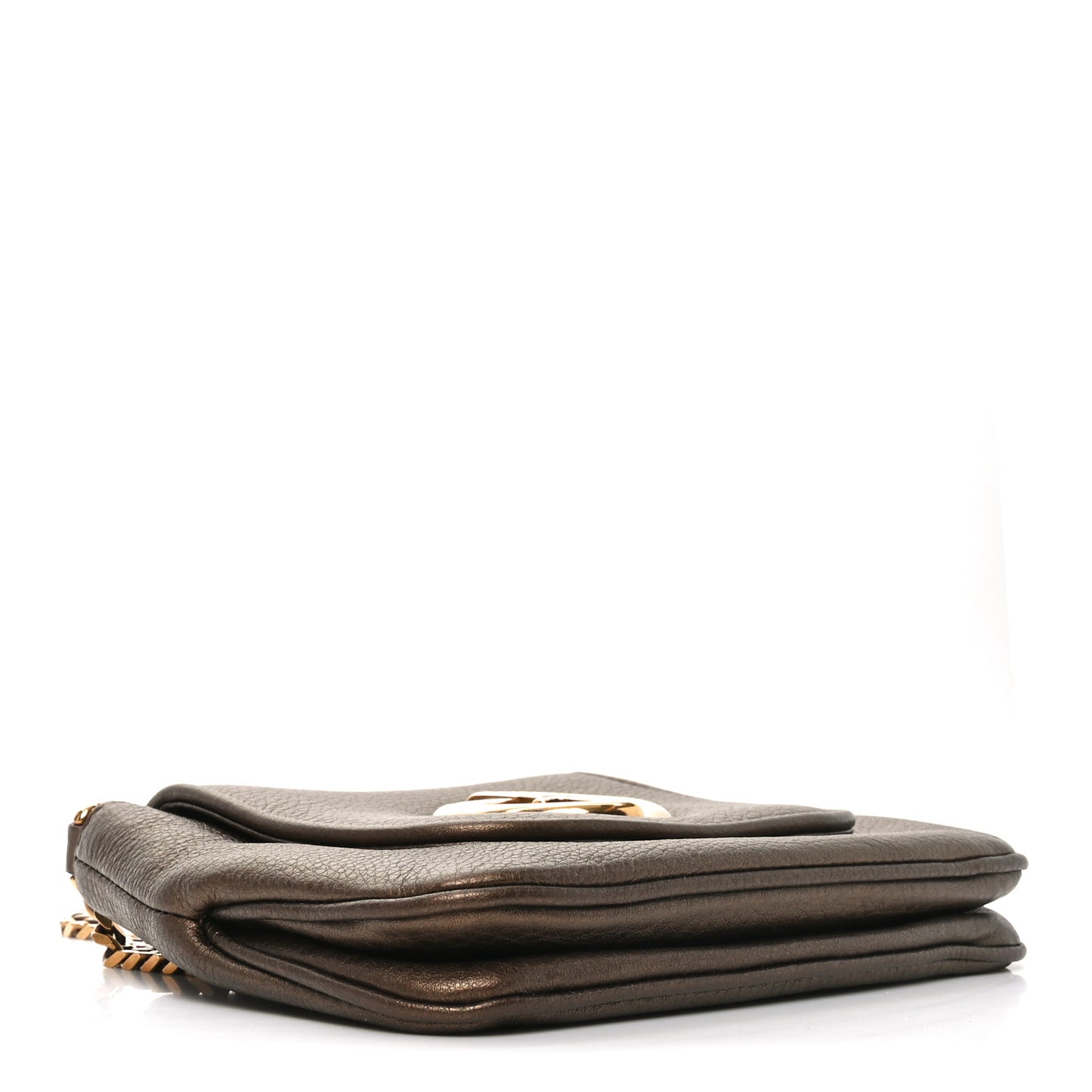 Metallic Pebbled Calfskin Small 1973 Chain Shoulder Bag Winter Leaf