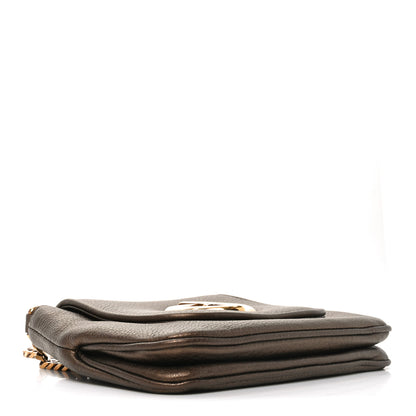 Gucci Metallic Pebbled Calfskin Small 1973 Chain Shoulder Bag Winter Leaf 4 of 9