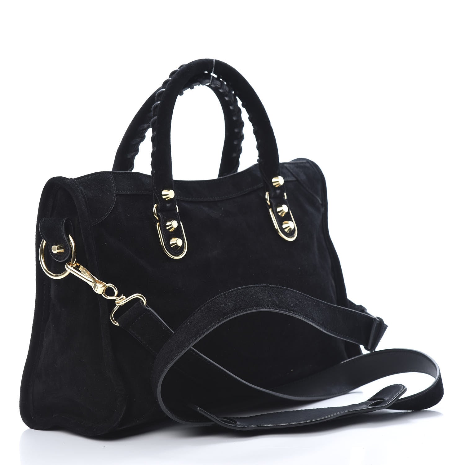 Balenciaga Suede Gold Metallic Edge Hardware S City Black 3 of 12