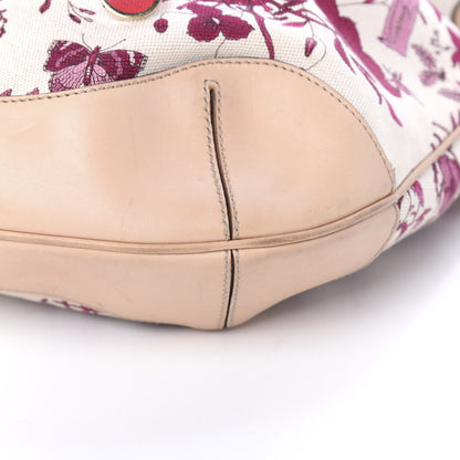 Gucci Canvas Floral Flora Peggy Bamboo Top Handle Hobo 12 of 19