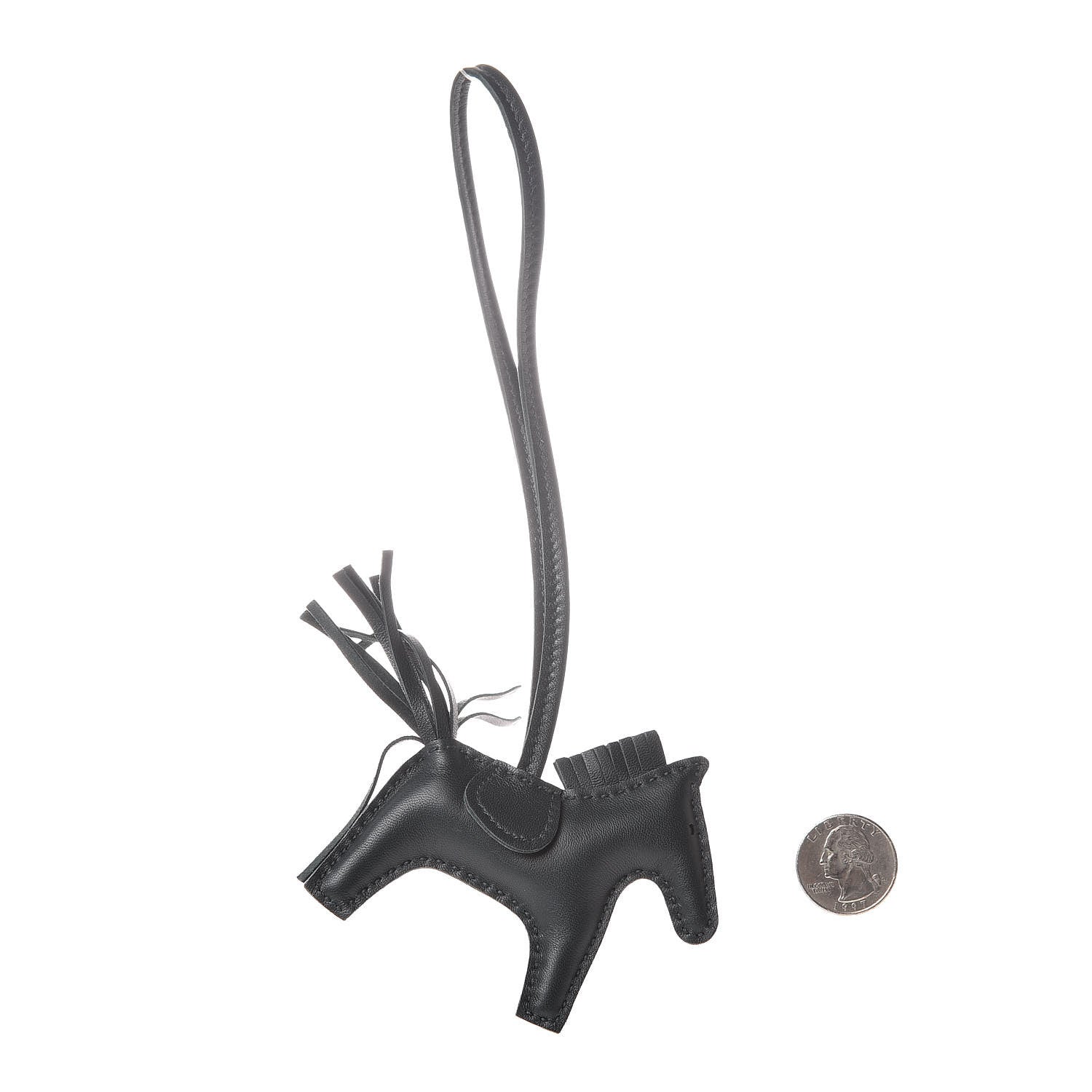 Hermes Milo Lambskin Grigri Rodeo Horse Bag Charm PM Vert Cypress 2 of 5