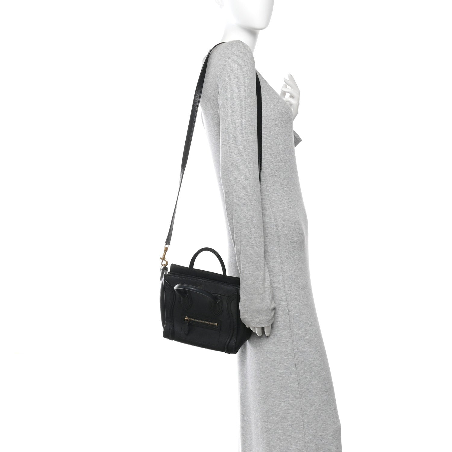 Celine Smooth Calfskin Nano Luggage Black 2 of 12