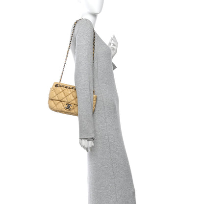Chanel Calfskin Quilted Medium Bubble Quilt Flap Bag Beige 2 of 14