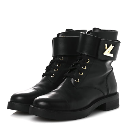 Louis Vuitton Calfskin Wonderland Ranger Boots 37.5 Black 4 of 11