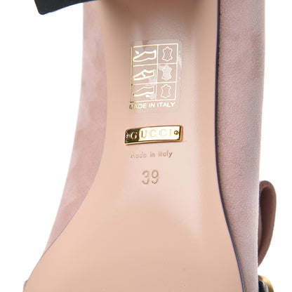 Gucci Kid Scamosciato GG Marmont Fringe 50mm Loafer Pumps 39 Crystal Pink 7 of 15