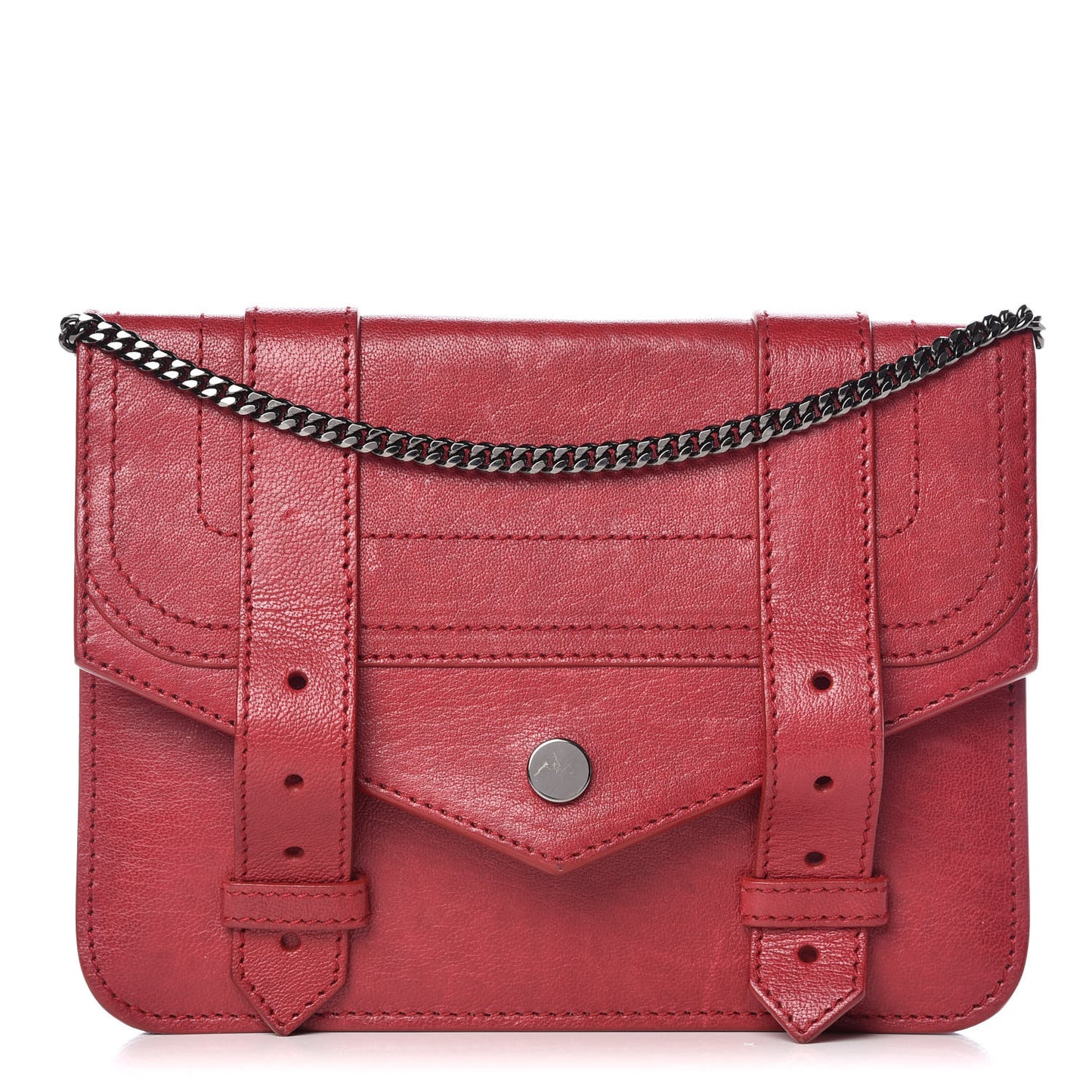 Lambskin PS1 Large Chain Wallet Red