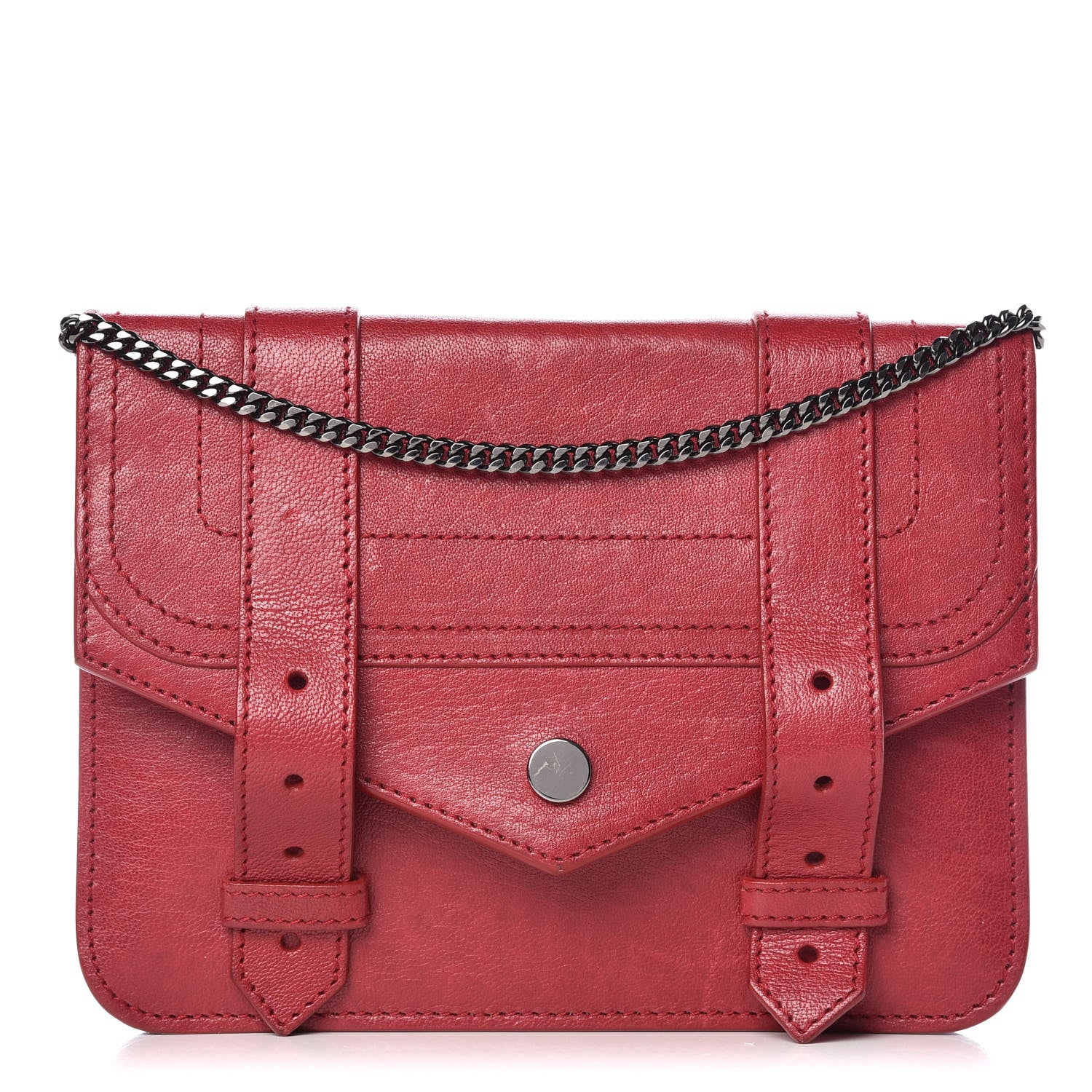 Proenza Schouler Lambskin PS1 Large Chain Wallet Red 1 of 9