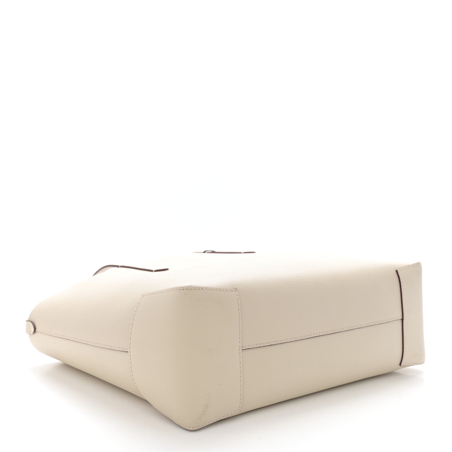 Calfskin Crest Embossed Small Tote Limestone