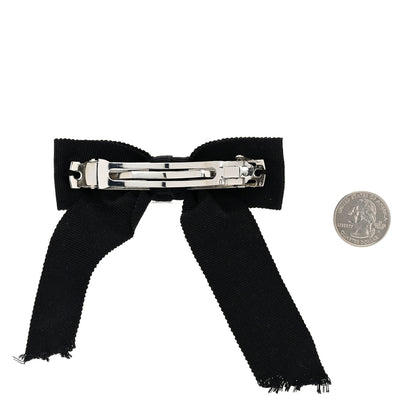 Chanel Canvas Bow CC Hair Clip Black 2 of 3