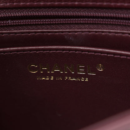 Chanel Lambskin CC Flap Top Handle Bag Burgundy 6 of 10