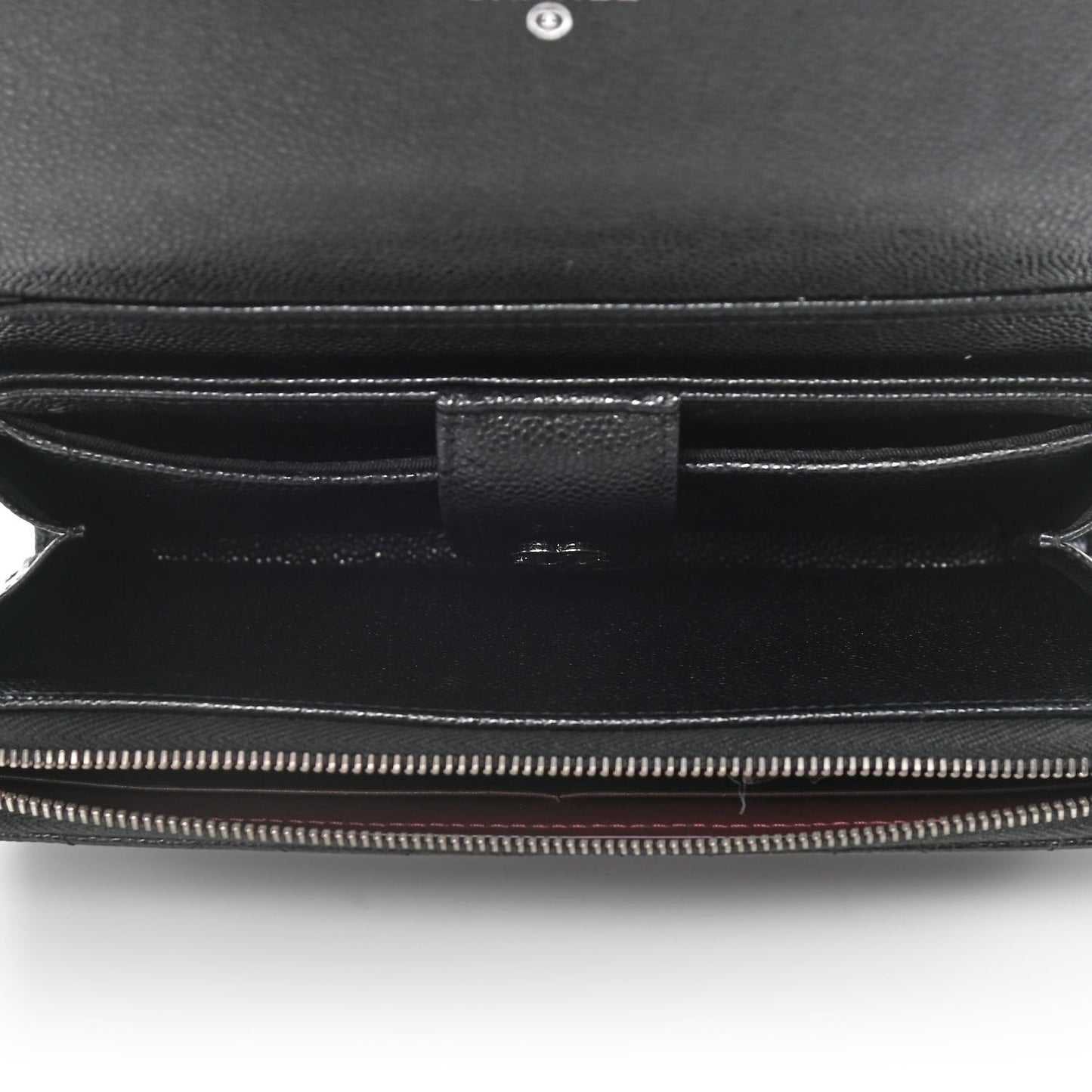 Caviar Quilted Phone Holder Wallet on Removable Chain Black