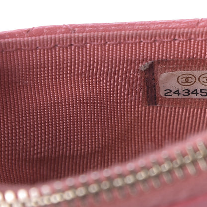 Chanel Caviar Quilted CC Zip Card Holder Pink 7 of 8