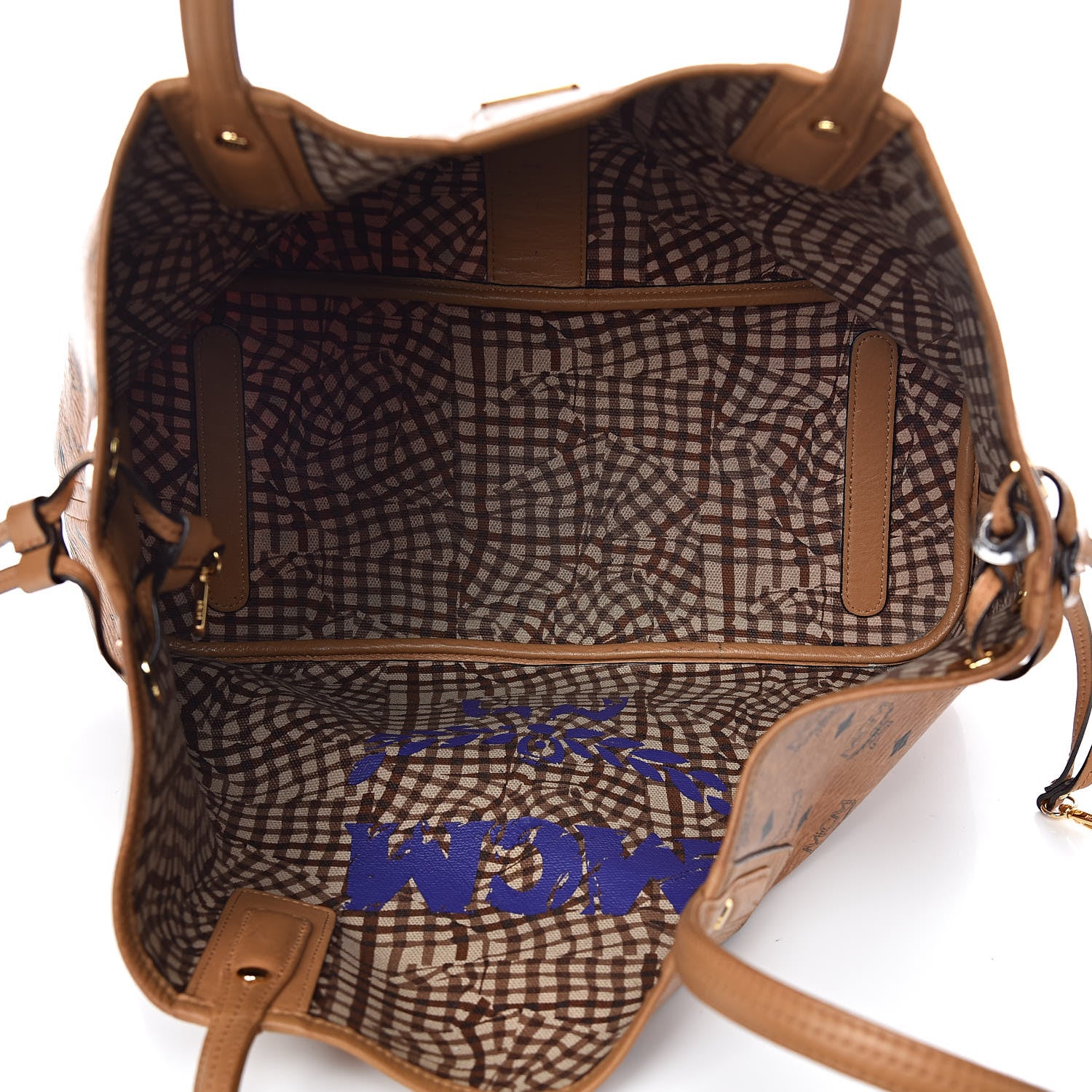 MCM Visetos Medium Liz Reversible Shopper Tote Cognac 9 of 29