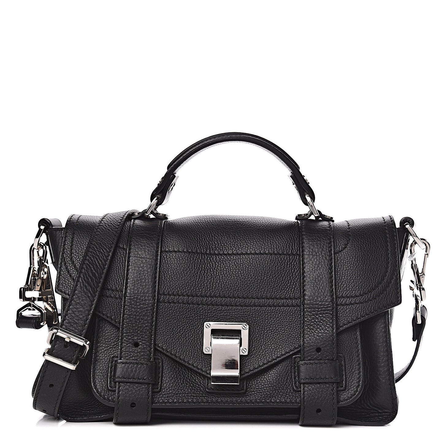 Grained Calfskin Tiny PS1 Satchel Black