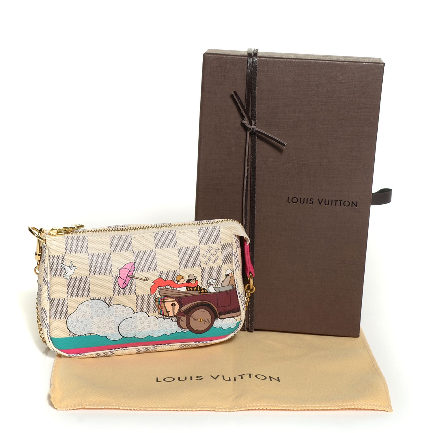 Louis Vuitton Damier Azur 2015 Christmas Animation Mini Pochette Accessories 5 of 8