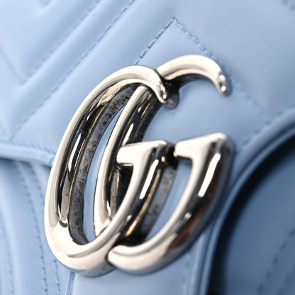Gucci Calfskin Matelasse Small GG Marmont Shoulder Bag Porcelain Light Blue 13 of 14