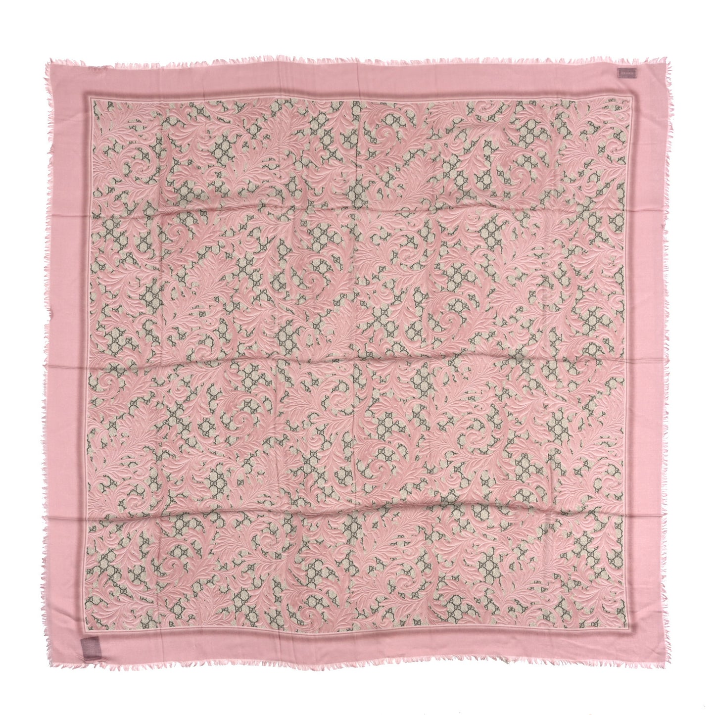 Modal Silk GG Monogram Big Arabesque Shawl Beige Pink