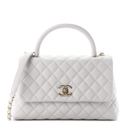 Chanel Caviar Quilted Small Coco Handle Flap Light Grey 1 of 9