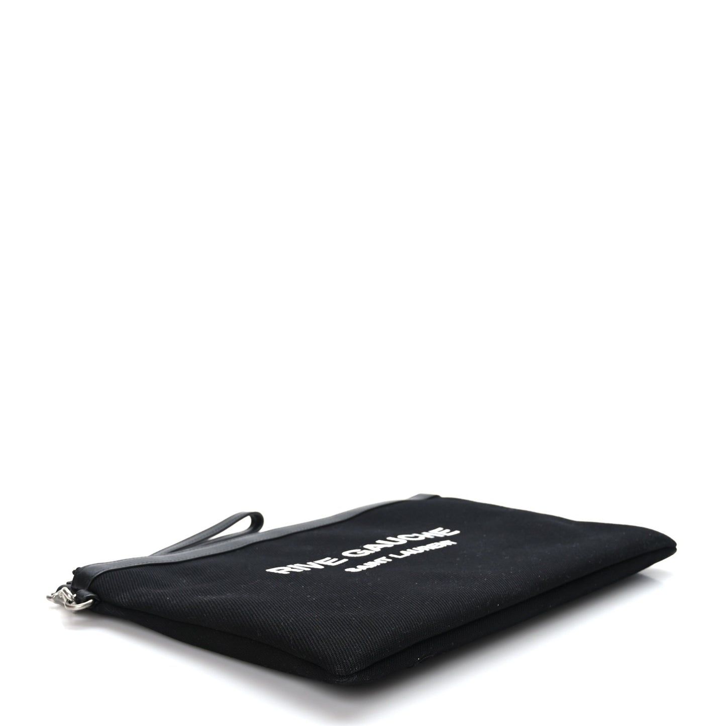 Linen Canvas Rive Gauche Zipped Pouch Black