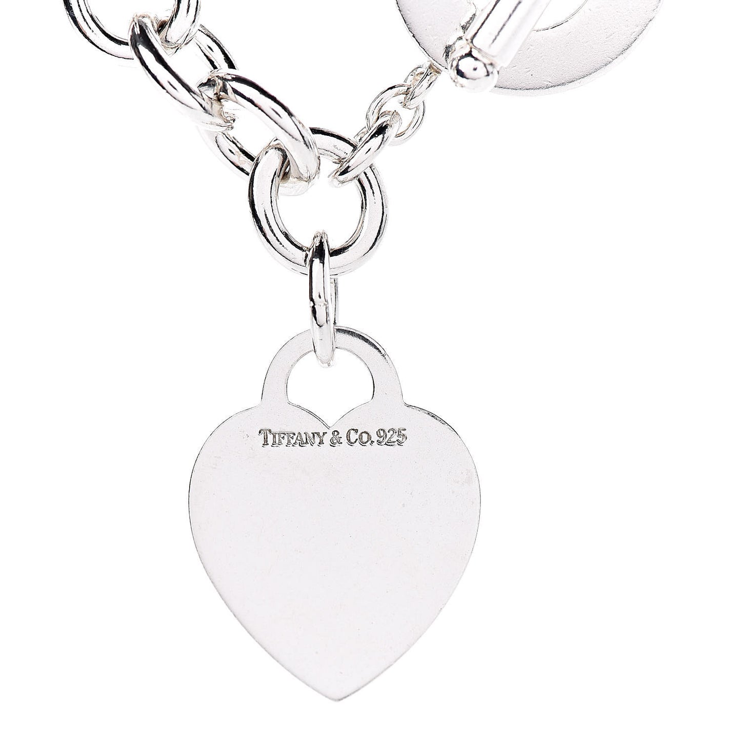 Sterling Silver Heart Tag Toggle Necklace