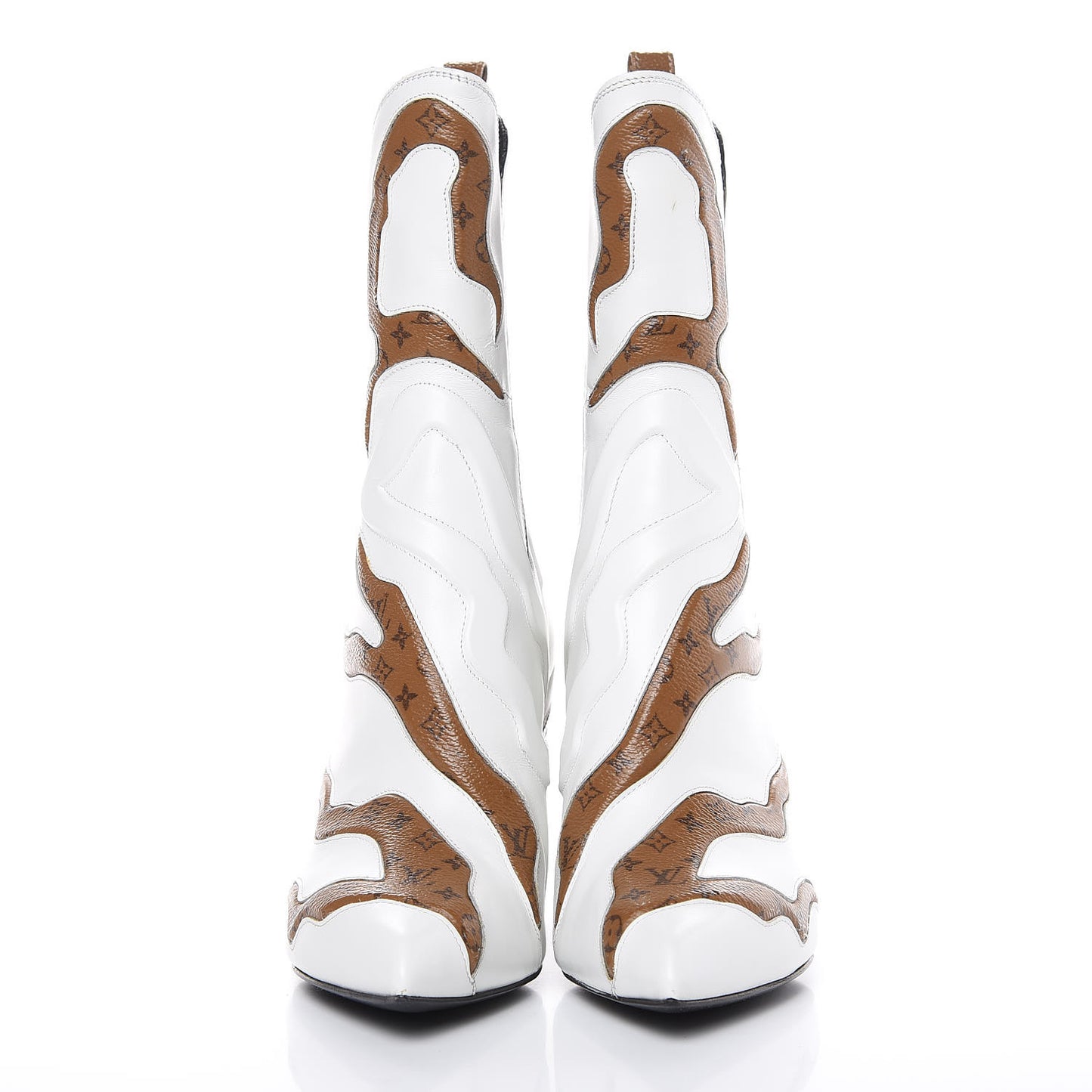 Calfskin Reverse Monogram Fireball Ankle Boots 39 White
