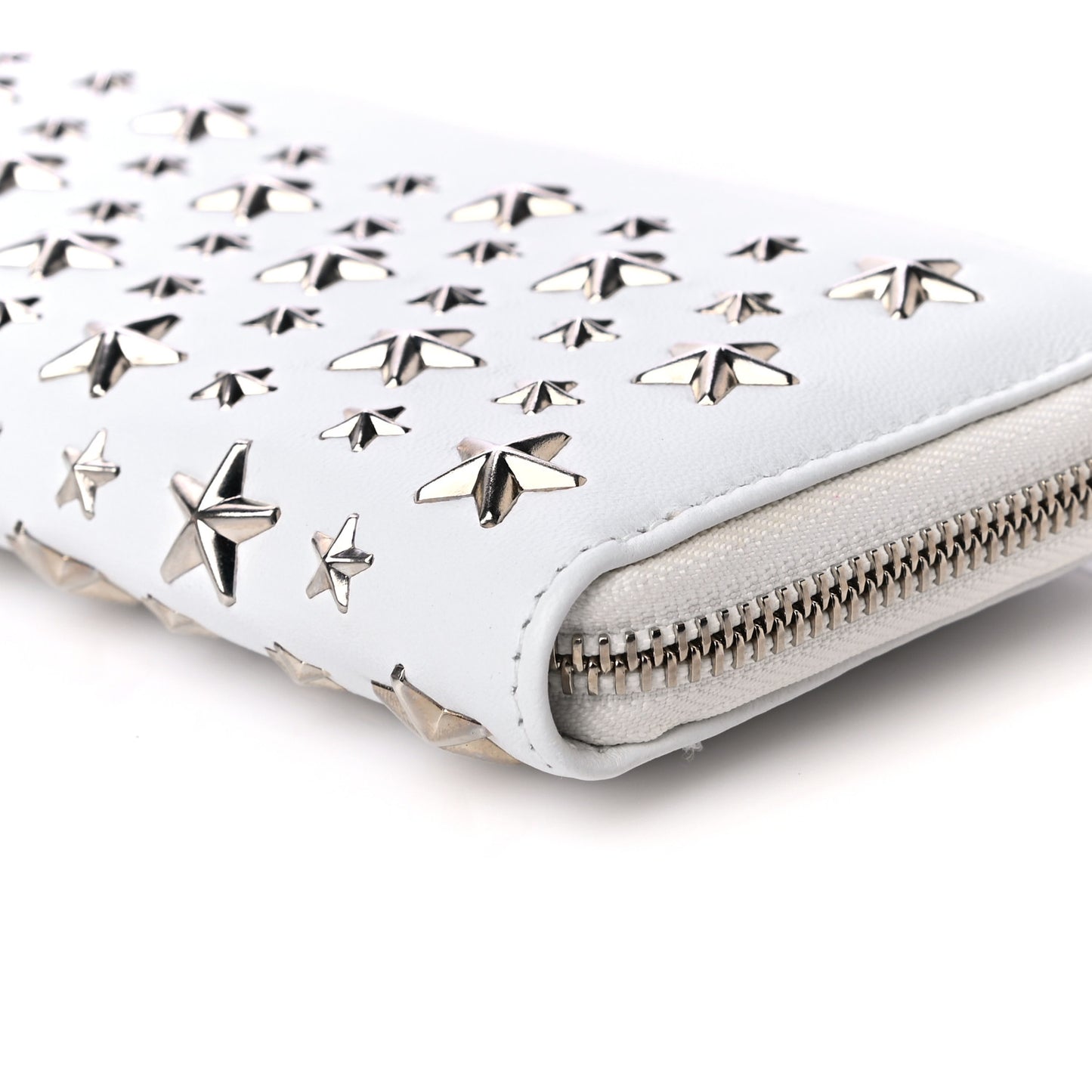 Calfskin Filipa Star Zip Around Wallet White