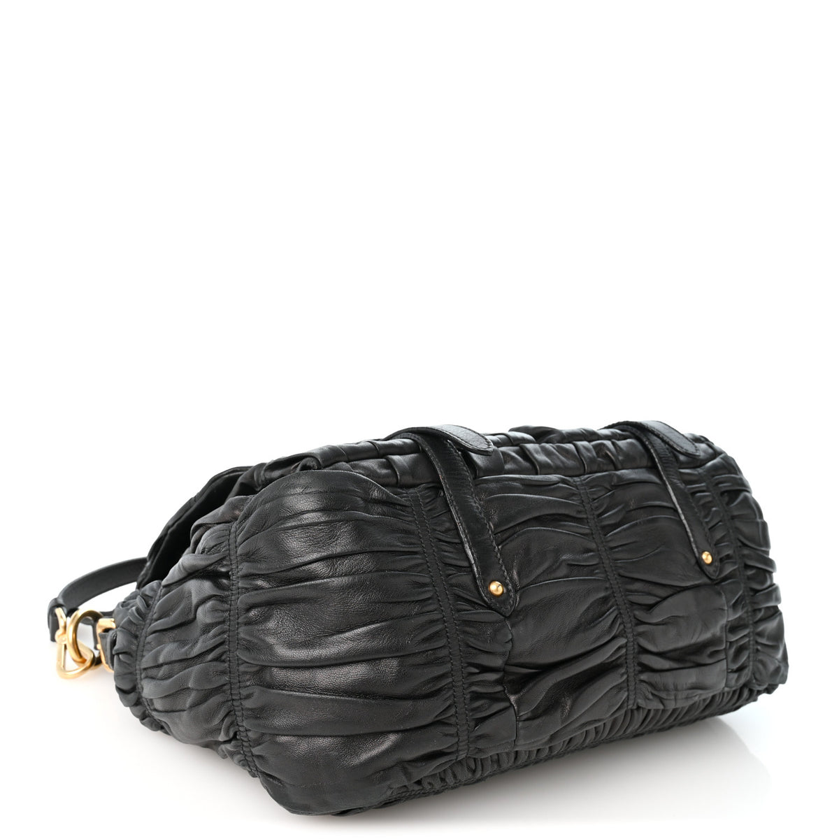 Prada Nappa Gaufre Messenger Tote Black 4 of 10