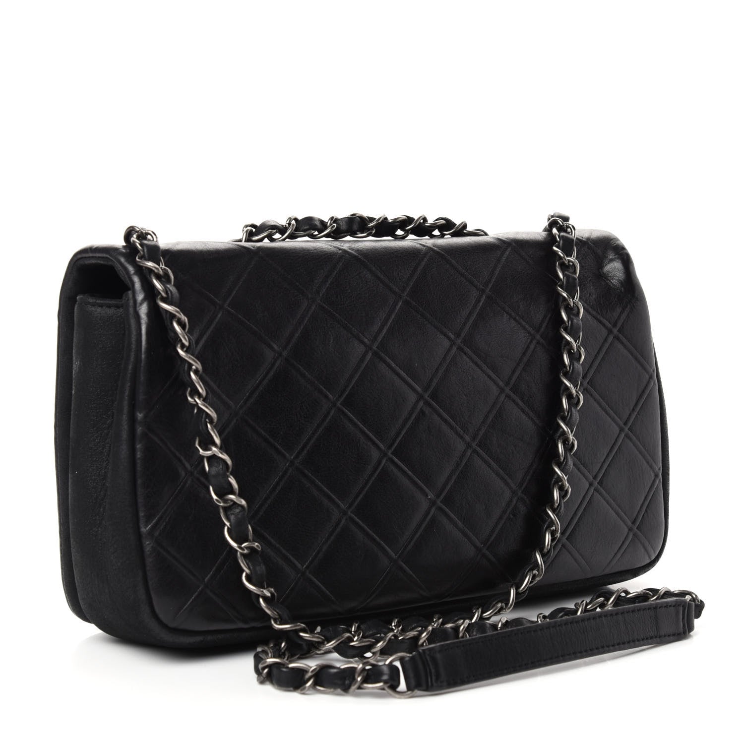 Chanel Calfskin Diamond Embossed New Chic Flap Black 3 of 11