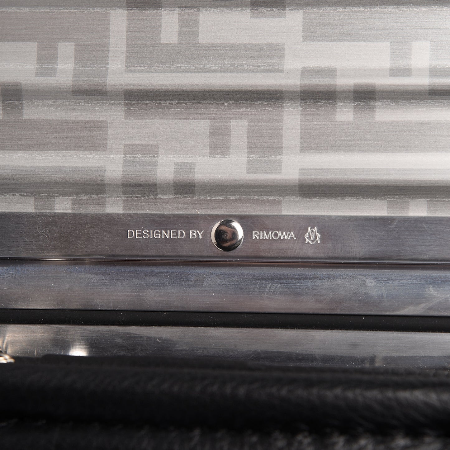 X RIMOWA Aluminum FF Print Roll Away Carry On Luggage Silver