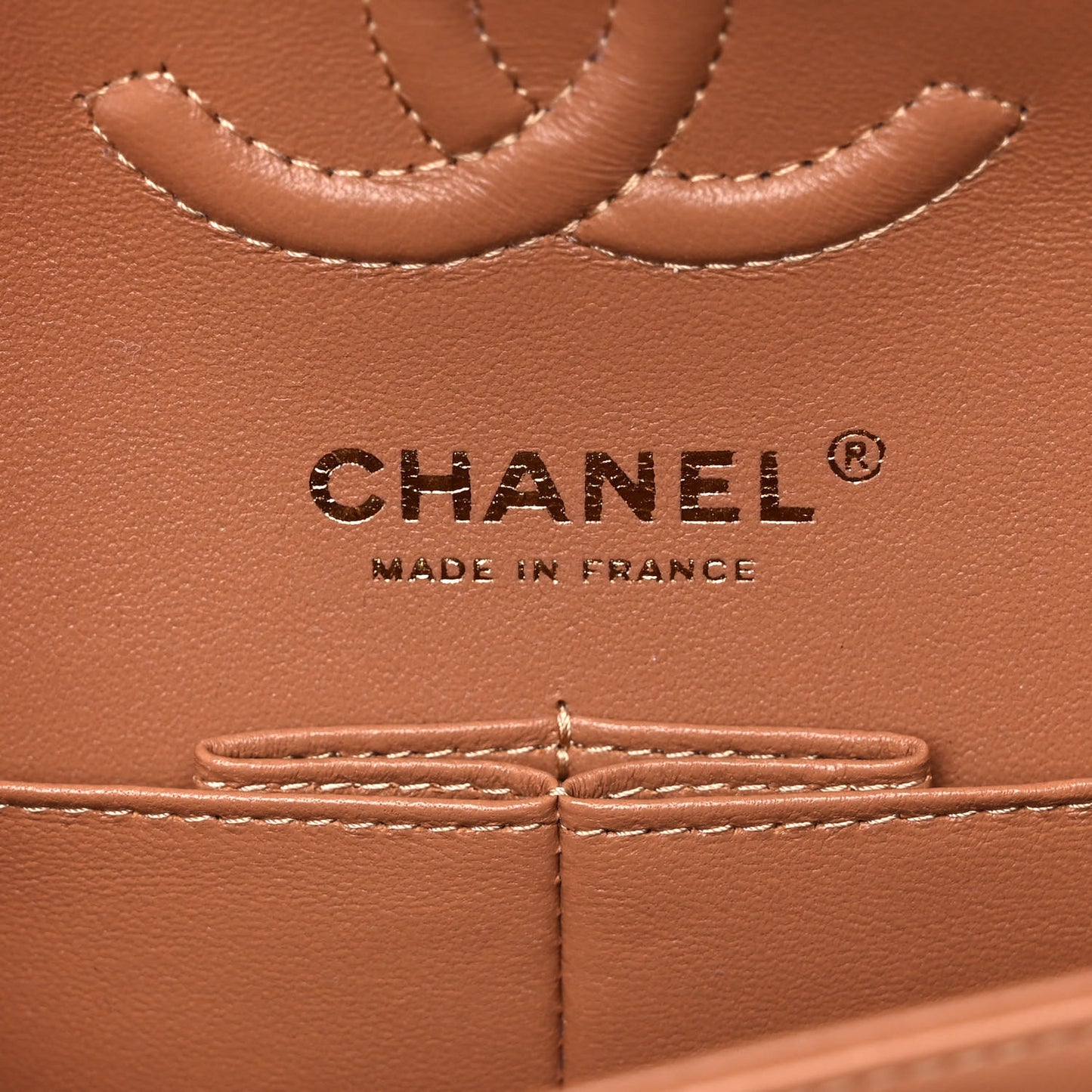 Lambskin Quilted Small Double Flap Brown