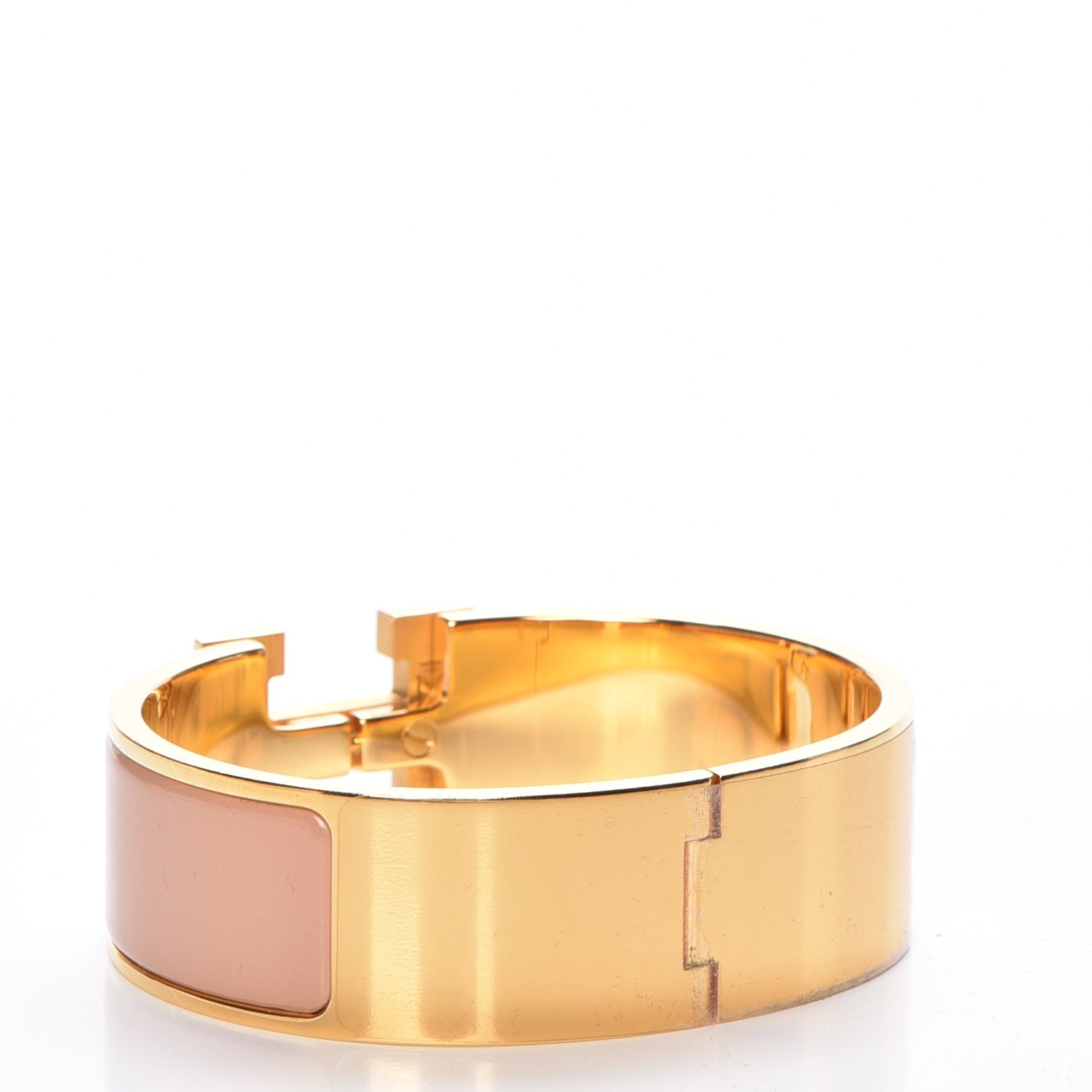 Hermes Enamel Wide Clic Clac H Bracelet GM Rose Poudre 3 of 5