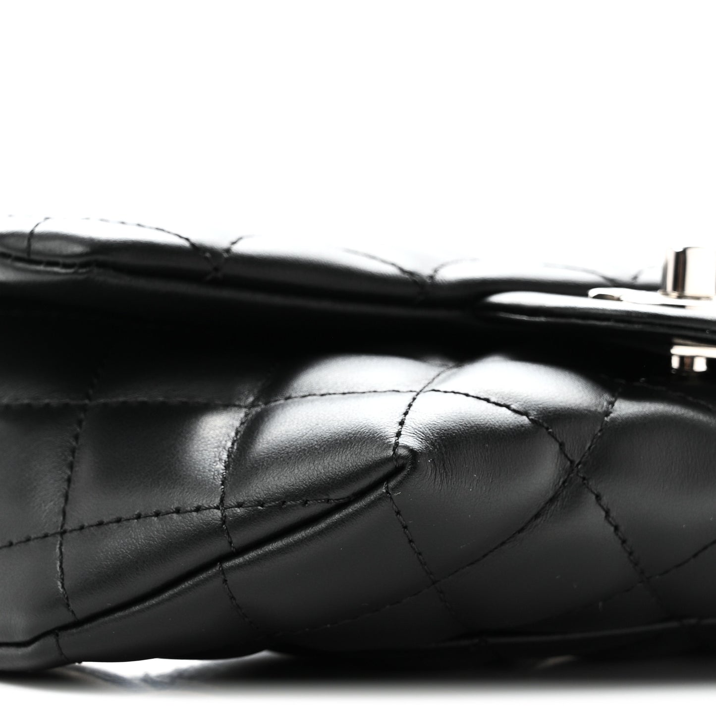 Calfskin Quilted CC Uniform Flap Belt Bag Black