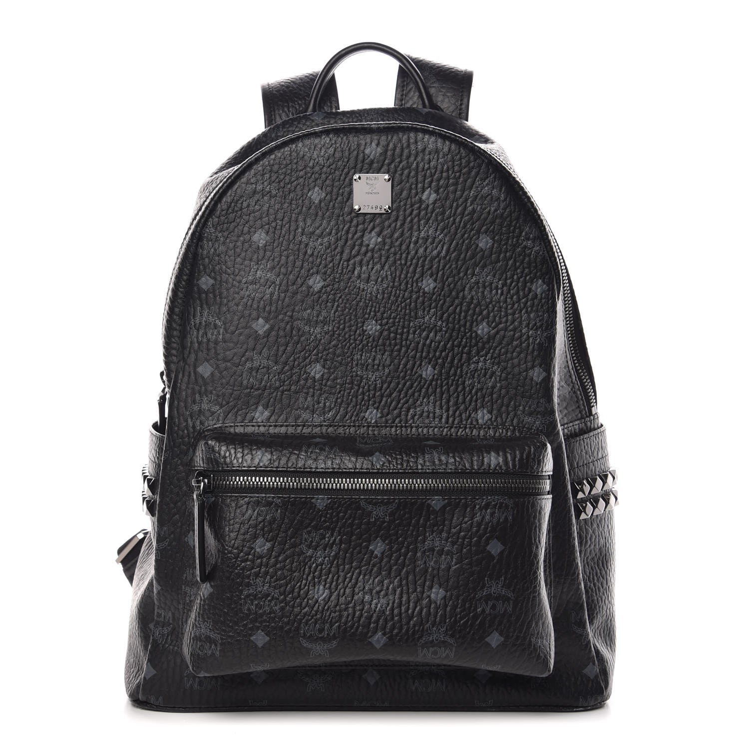 MCM Visetos Medium Side Studs Stark Backpack Black 1 of 10
