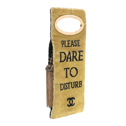 Chanel Sequin Do Not Disturb Minaudiere Clutch Black Gold 3 of 10