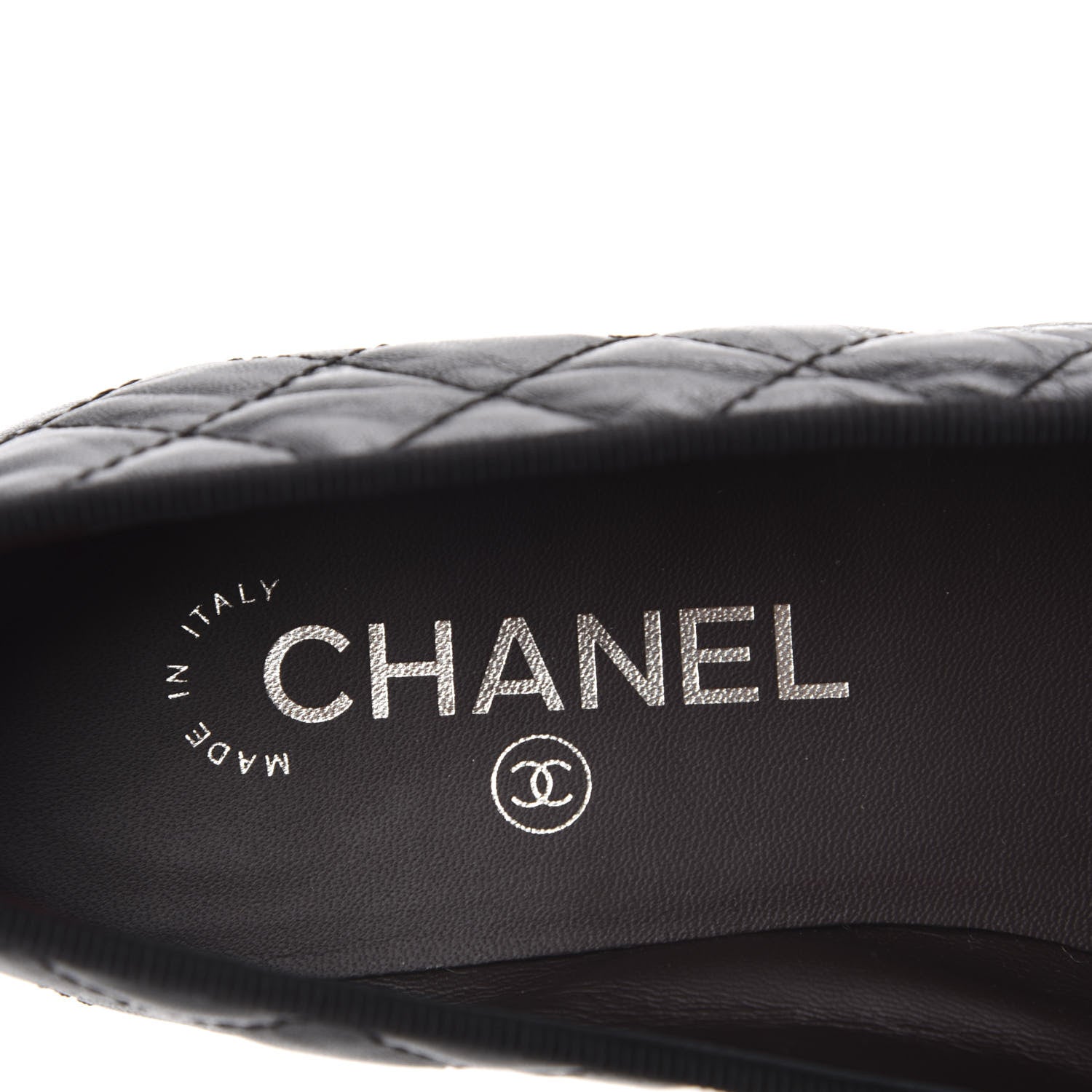 Chanel Aged Calfskin Quilted Cap Toe Ballerina Flats 38 Black 7 of 10
