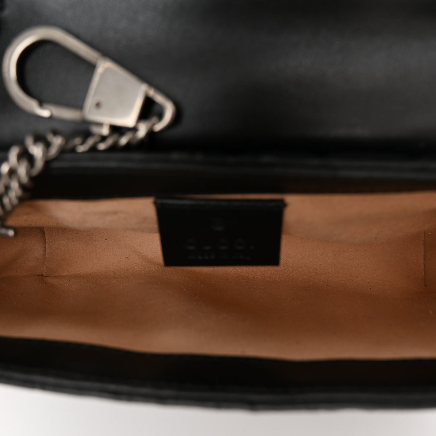 Calfskin Matelasse Aria Super Mini GG Marmont Shoulder Bag Black