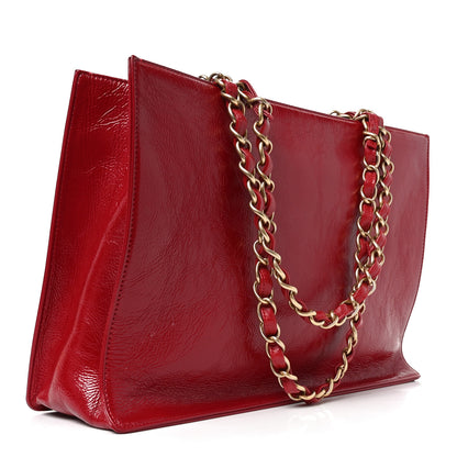 Chanel Shiny Aged Calfskin Shopping Bag Red 3 of 8