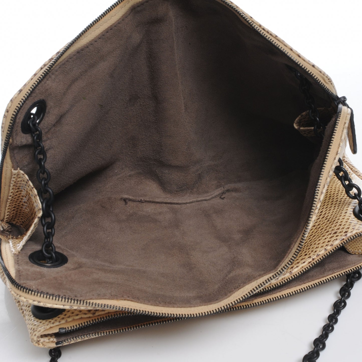 Antique Karung Snakeskin Chain Shoulder Bag Naturale