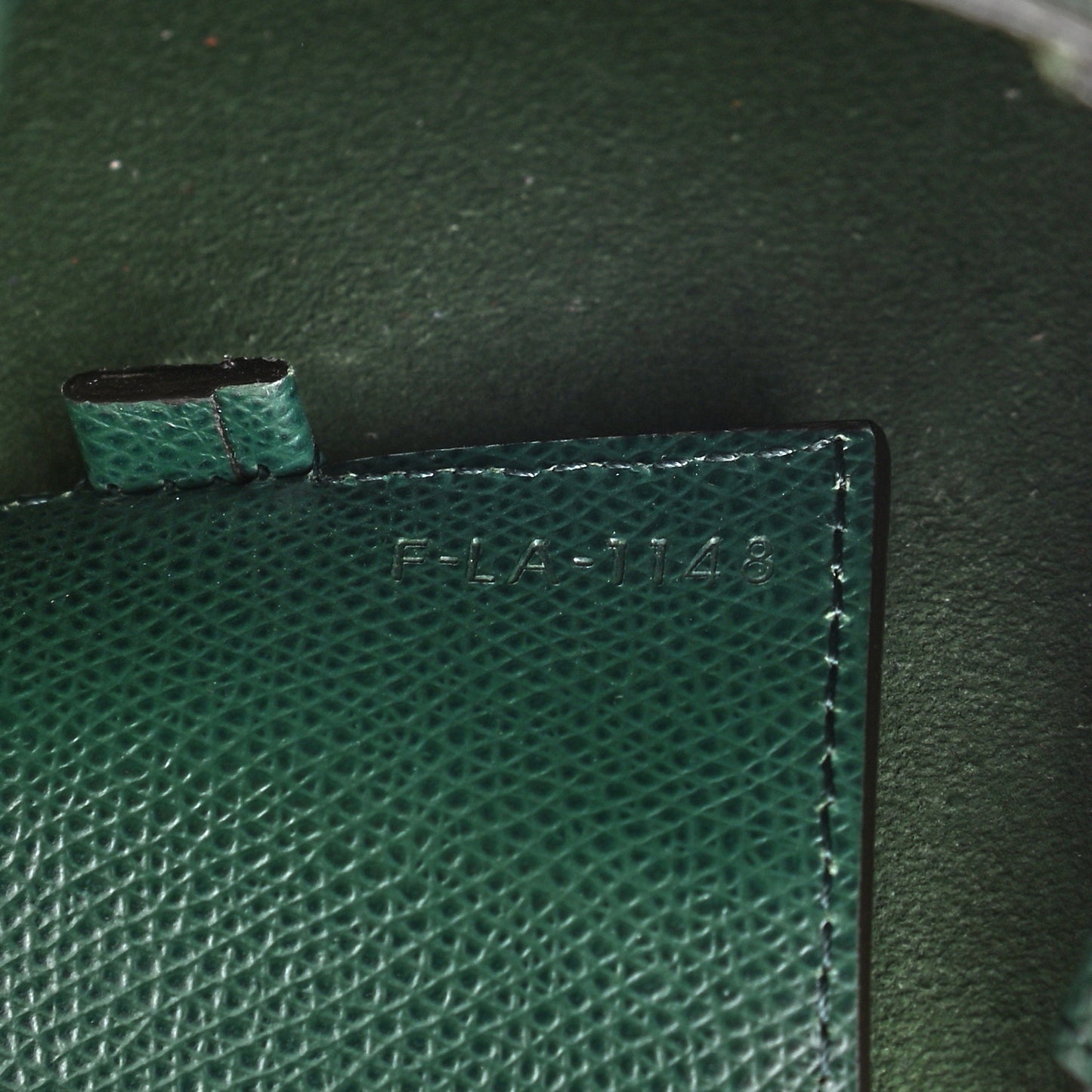 Grained Calfskin Small Vertical Bi-Cabas Dark Green Black