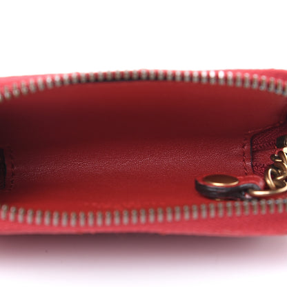 Gucci Calfskin Matelasse GG Marmont Zip Around Key Case Hibiscus Red 4 of 6