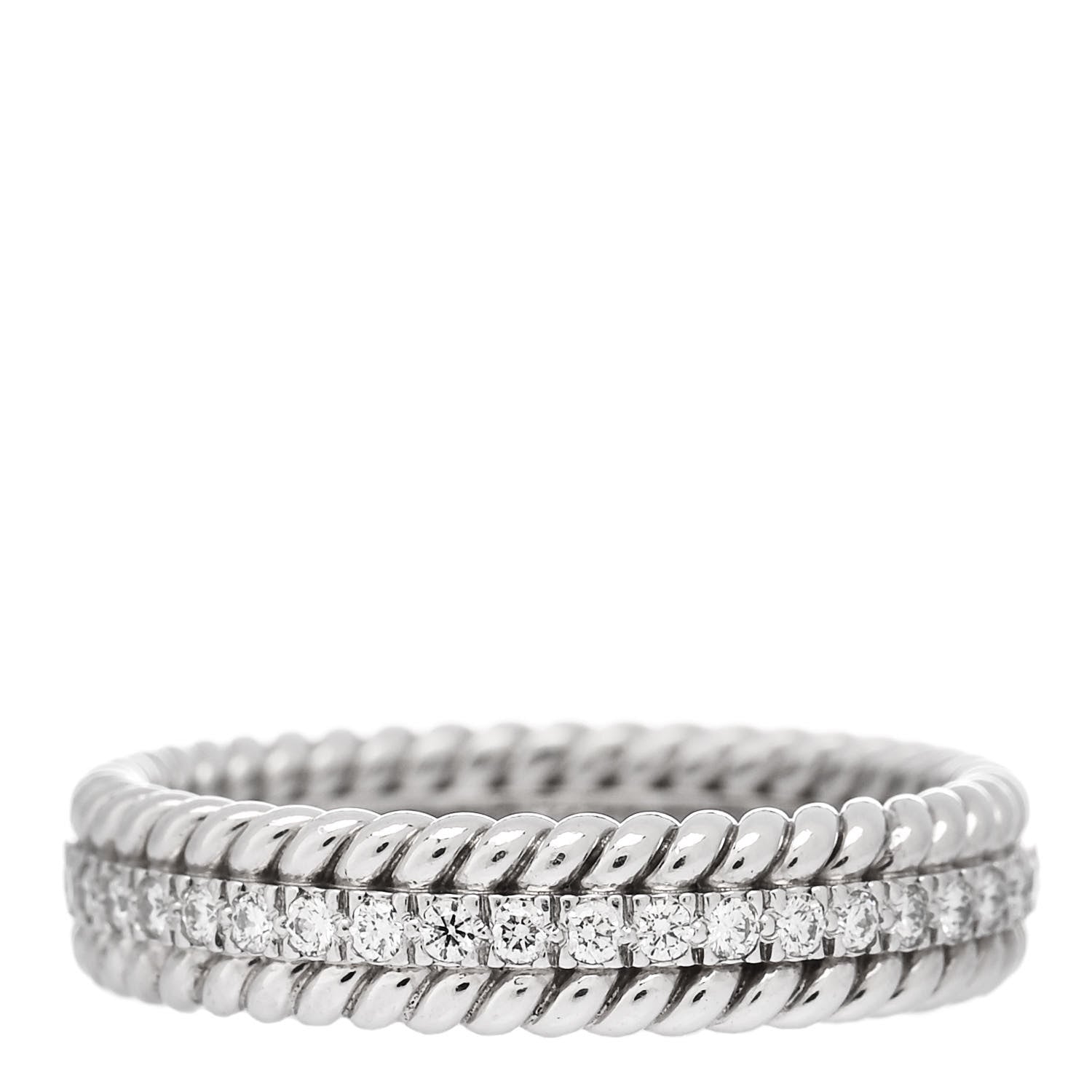Tiffany Platinum Diamond Schlumberger Rope Two-Row Ring 50 5.5 3 of 6